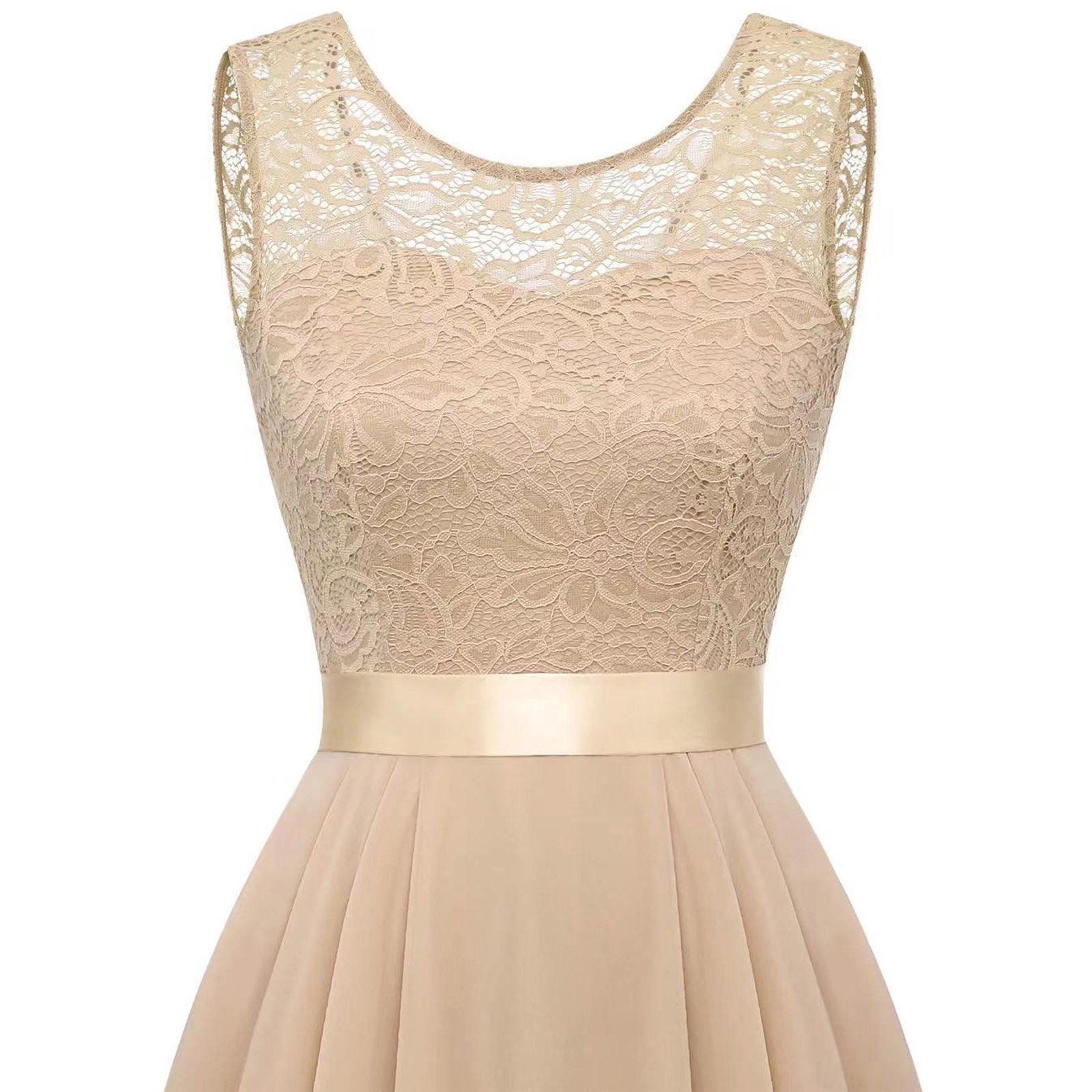 thumbnail image 4 of Vestido de cóctel sin mangas con estampado floral para mujer: elegante vestido de noche de dama de honor con abertura lateral para bodas y fiestas, 4 of 6